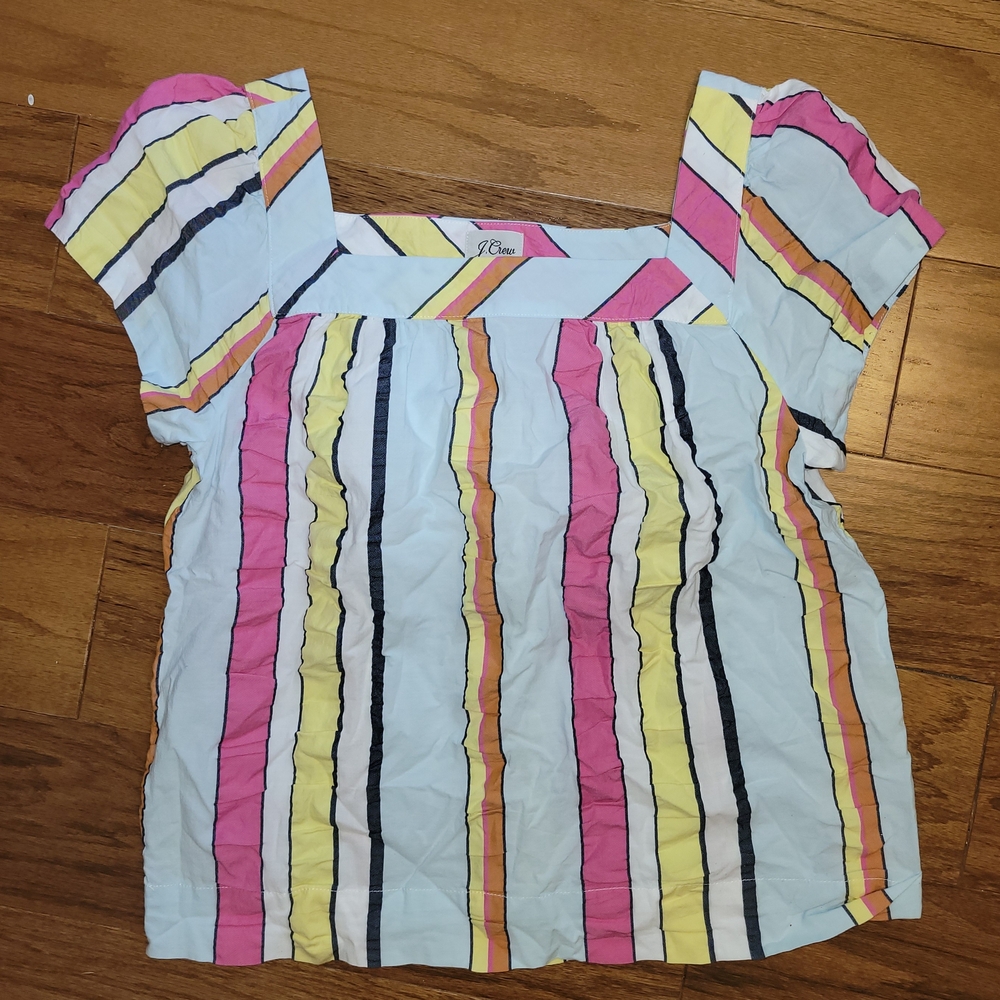 J. Crew Multicolor Striped Blouse XS NWT